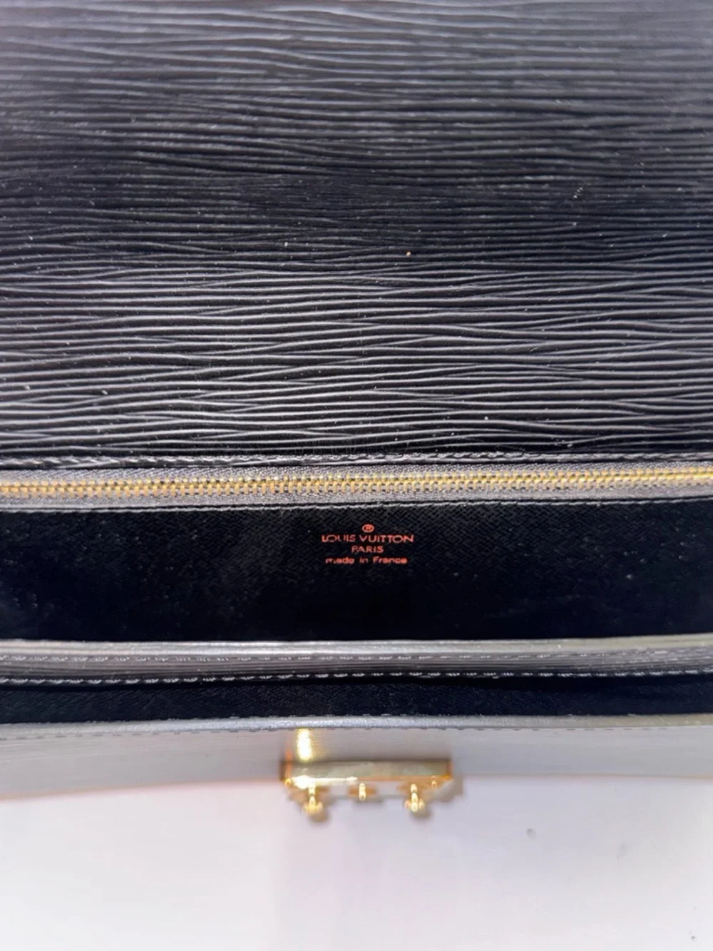 Louis Vuitton Black Epi Leather Envelope Clutch with Gold Lock - Picture 9 of 9